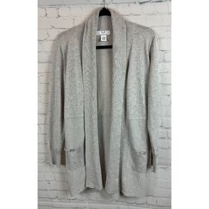 MAGASCHONI gray rayon blend open front knit cardigan sweater S